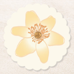 Wild Orange Anemone Blume - botanischer zeichn. Untersetzer