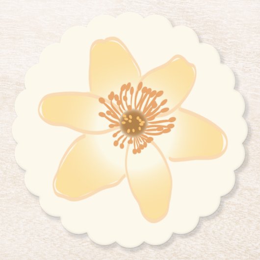 Wild Orange Anemone Blume - botanischer zeichn. Untersetzer (Vorderseite)