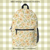Wild Orange Anemone Blume - nahtlos. Bedruckter Rucksack