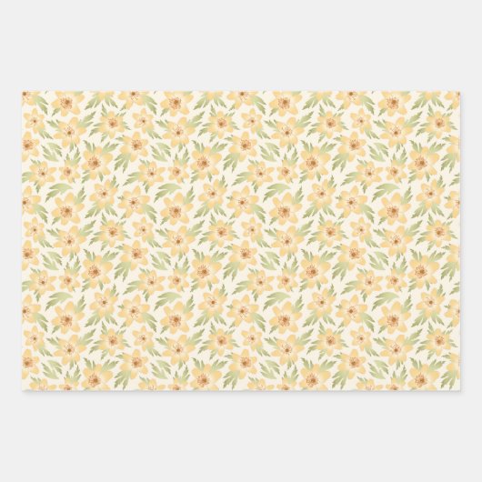 Wild Orange Anemone Blume - nahtlos. Geschenkpapier Set (Vorderseite 2)