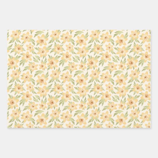 Wild Orange Anemone Blume - nahtlos. Geschenkpapier Set (Vorderseite)