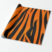 Wild Orange Black Tiger Stripes Animal Print Geschenkpapier (Ungerollt)