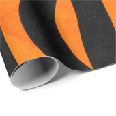 Wild Orange Black Tiger Stripes Animal Print Geschenkpapier (Rolleneckpunkt)