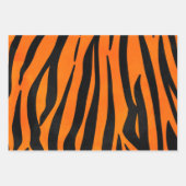 Wild Orange Black Tiger Stripes Animal Print Geschenkpapier Set (Vorderseite 3)