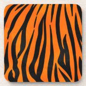 Wild Orange Black Tiger Stripes Animal Print Getränkeuntersetzer (Vorderseite)