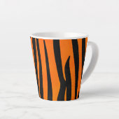 Wild Orange Black Tiger Stripes Animal Print Milchtasse (Rechte Ecke)
