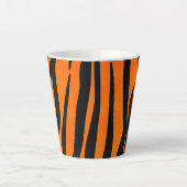 Wild Orange Black Tiger Stripes Animal Print Milchtasse (Vorderseite)