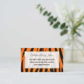 Wild Orange Black Tiger Stripes Animal Print Rabattkarte (Stehend Vorderseite)