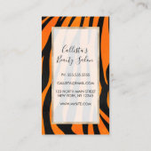 Wild Orange Black Tiger Stripes Animal Print Rabattkarte (Rückseite)