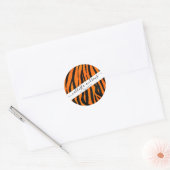 Wild Orange Black Tiger Stripes Animal Print Runder Aufkleber (Umschlag)