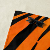 Wild Orange Black Tiger Stripes Animal Print Strandtuch (Beispiel)
