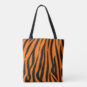Wild Orange Black Tiger Stripes Animal Print Tasche (Rückseite)