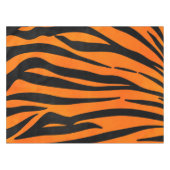 Wild Orange Black Tiger Stripes Animal Print Tischdecke (Vorderseite (Horizontal))