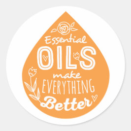 Wild Orange Essential Oil Drop Runder Aufkleber