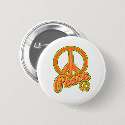 Wild Orange Peace Sign Button (Vorne & Hinten)