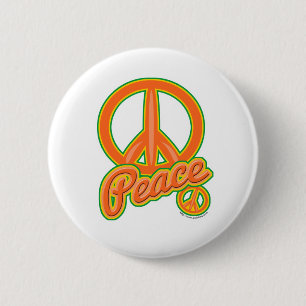 Wild Orange Peace Sign Button