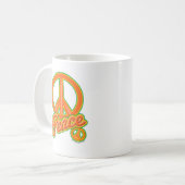 Wild Orange Peace Sign Groovy Sixties Slogan Kaffeetasse (Vorderseite Links)