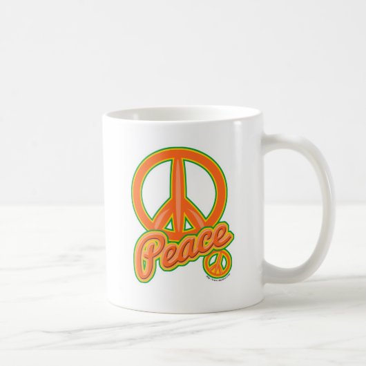 Wild Orange Peace Sign Groovy Sixties Slogan Kaffeetasse (Rechts)