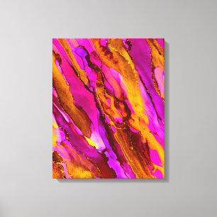 Wild Orange Red Alcohol Tinte Malerei Leinwanddruck