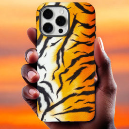 Wild Orange Tiger Leder iPhone 16 Pro Max Hülle