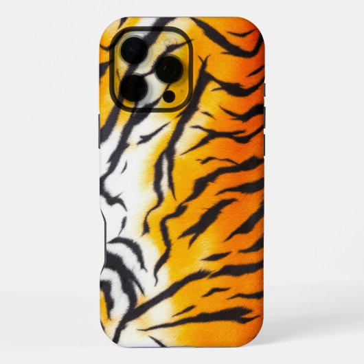 Wild Orange Tiger Leder iPhone Hülle (Rückseite)