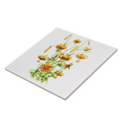 Wild Orange Tiger Lily Blume Botanische Kunst Fliese (Seite)