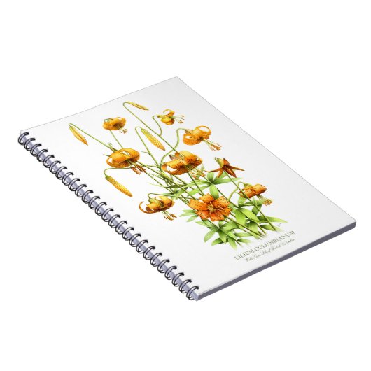 Wild Orange Tiger Lily Blume Botanisches Design Notizblock (Rechte Seite)