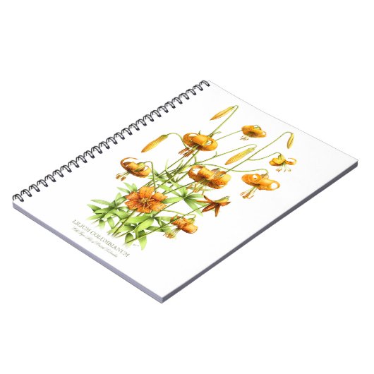 Wild Orange Tiger Lily Blume Botanisches Design Notizblock (Linke Seite)
