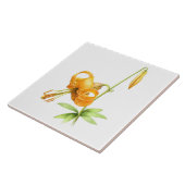 Wild Orange Tiger Lily Floral Botanische Kunst Fliese (Seite)