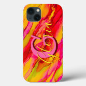 Wild Orange und Fuscia Alkohol Tinte Case-Mate iPhone Hülle (Rückseite)