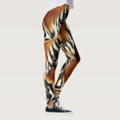 Wild Orange und Weiße Tiger Streifen Leggings (Rechts)