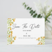 Wild-orangefarbene grüne Frühlingsblüte Save the D Date (Stehend Vorderseite)