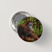 Wild Orangutan & Jungle Primat Art Button (Vorne & Hinten)