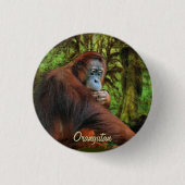 Wild Orangutan & Jungle Primat Art Button (Vorderseite)