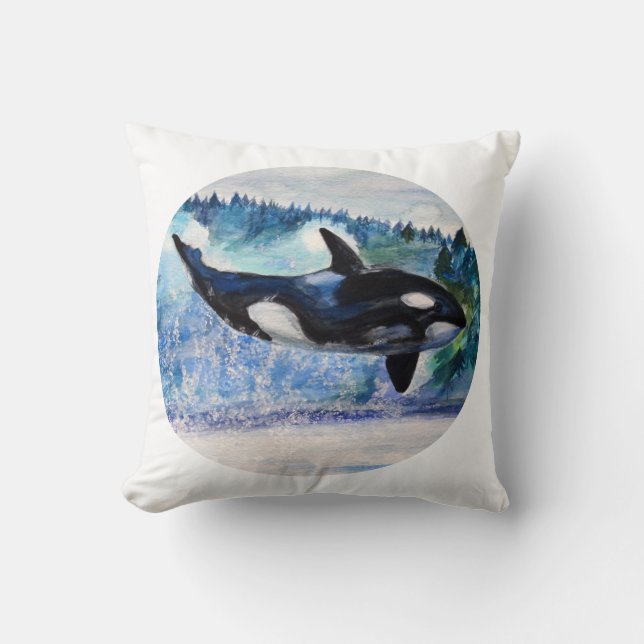 Wild Orca Art Throw Cushion Kissen (Vorderseite)