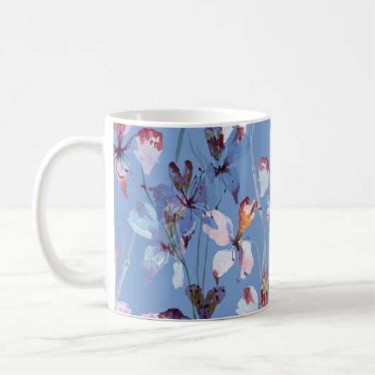 Wild Orchid Elegante: Watercolor Luxus Kaffeetasse (Links)