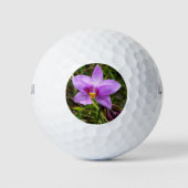 Wild Orchid Lila tropische Blume Golfball (Vorderseite)