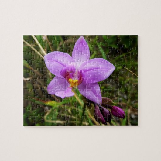 Wild Orchid Lila tropische Blume Puzzle (Horizontal)