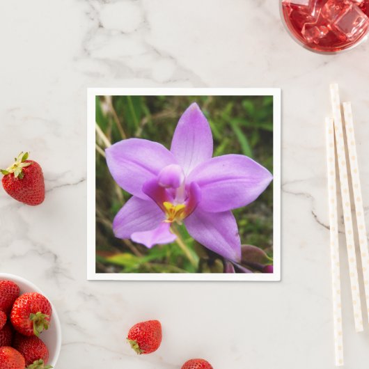 Wild Orchid Lila tropische Blume Serviette (Beispiel)