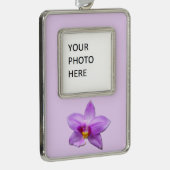 Wild Orchid Purple Tropical Flower Rahmen-Ornament Silber (Rechts)