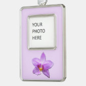 Wild Orchid Purple Tropical Flower Rahmen-Ornament Silber (Links)