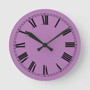 Wild Orchid Solid Color Runde Wanduhr