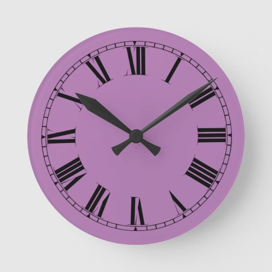 Wild Orchid Solid Color Runde Wanduhr (Vorderseite)