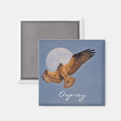 Wild Osprey & Super Moon Foto Design Magnet (Vorderseite/Rückseite)