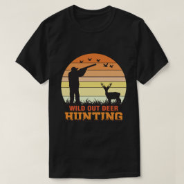 Wild-out-Hirsch-Jagd | Retro Sunset Hunter T-Shirt