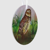 Wild Owl in nature watercolor art Ornament (Vorderseite)