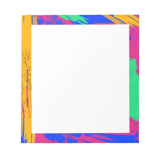 Wild Paint Brush Colors and Music Sheets Notizblock (Vorderseite)