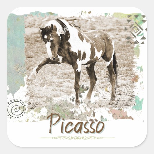 Wild Paint Horse Picasso Großes Foto Sticker (Vorderseite)