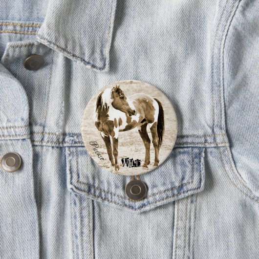 Wild Paint Horse Stallion Picasso Button (Beispiel)
