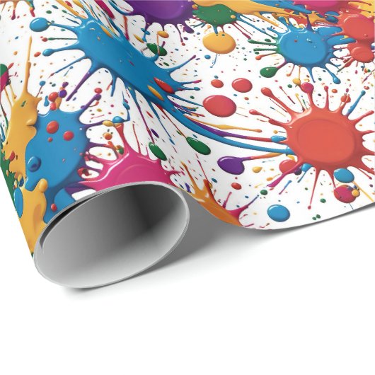 Wild Paint Spritzer Geschenkpapier (Rolleneckpunkt)